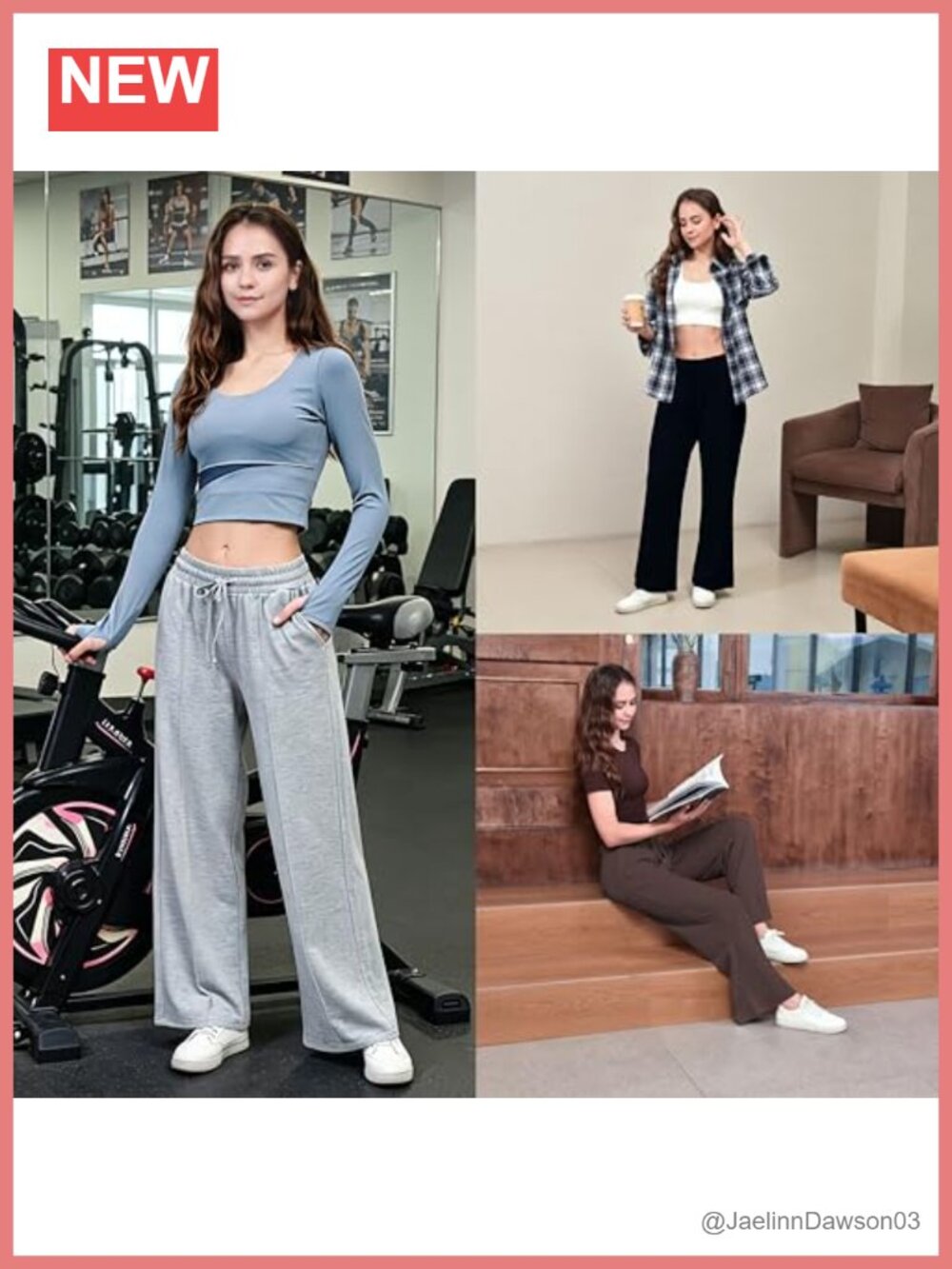 Women's Wide Leg Sweatpants with Pockets High Waisted Baggy Lounge Pants Soft - Picture 5 of 6